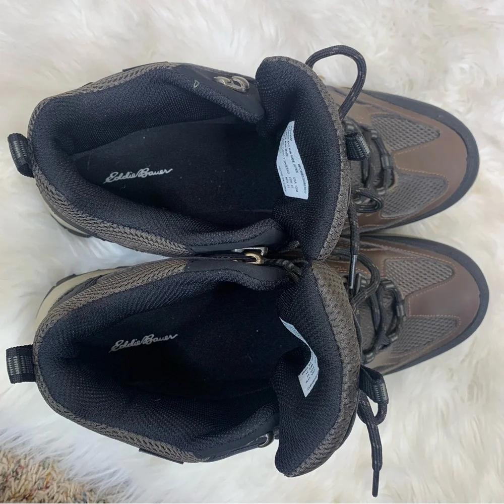 Eddie Bauer Men's Brown Graham Waterproof Leather Hiking Boots